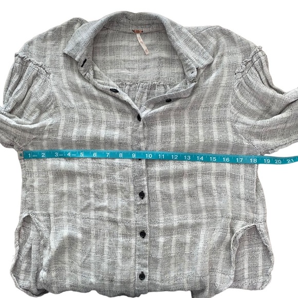 Free People Light Gray Button-Up Blouse - Picture 9 of 13